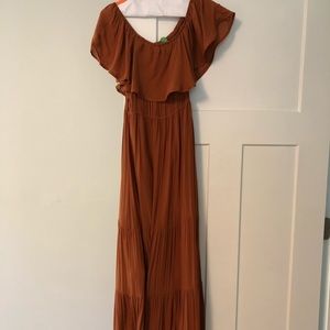 Forever 21- Rusted Orange- Off the shoulder maxi